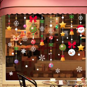 Window Stickers Christmas Decoration for Home New Year Santa Wall Sticker Navidad Gift Festival Party Xmas Window Decor Decals