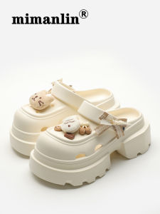MIMANLIN | Sweet High-Heel Thick Sole Sandals White