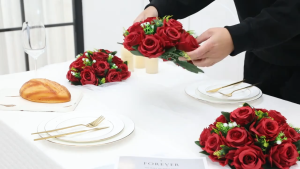 11 Heads Artificial Rose Flowers Bouquet for Bridal Car Gift Girlfriend Birthday Decorations