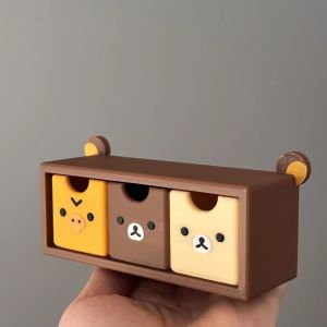 Rilakkuma Hoạt Hình Gấu Anime Để Bàn Tổ Chức Hộp Ngăn Kéo Lưu Trữ Văn Phòng Phẩm Cho Bé Gái Vui Vẻ Anime Theo Chủ Đề Hộp Đồ Chơi Quà Tặng Sinh Nhật