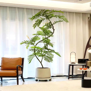 Luxurious Artificial Green Plant Blue Coral Tree Indoor Living Room Decoration Faux Flower Potted Ornament Stylish Home Decor