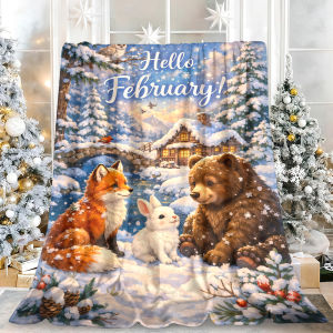 Beast Kingdom | Sky Blue Flowers Ultra-Soft Thanksgiving Fuzzy Extra Soft Bedding Blanket Perfect for Cold Winter Holiday Nights Snuggling