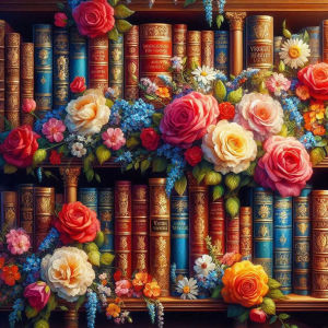 Huacan New Diamond Painting Rose Bookcase Diamond Embroidery Flower Complete Kit Picture Of Rhinestones Gift