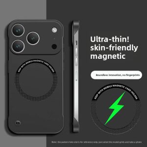 szhaiyu | Ultra Thin Hard PC Magnetic Frameless for Magsafe Phone Case for IPhone 16E 17 Air 16 Plus 15 14 13 12 11 Pro Max Matte Cover