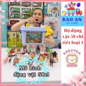 SET MÔ HÌNH CON VẬT 58 CHI TIẾT RAKUTENKIDS CHO BÉ