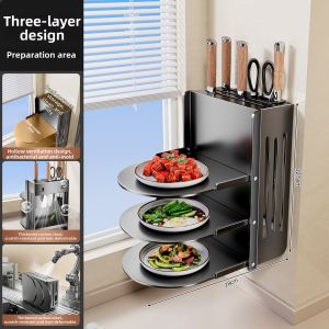 DOOPO | Multifunctional Folding Wall-Mounted Kitchen Storage Rack