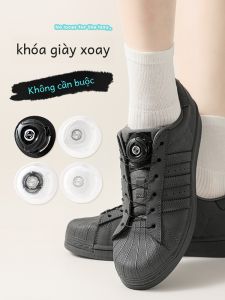 Móc Giày Tự Động Xoay Nút Không Cần Buộc Cho Trẻ Em Phụ Kiện Giày Móc Khóa Cố Định Phụ Kiện Boa