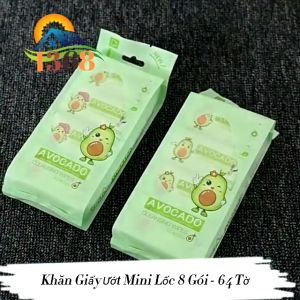 Bịch 64 khăn giấy ướt mini cao cấp ✔bỏ túi tiện dụng✔