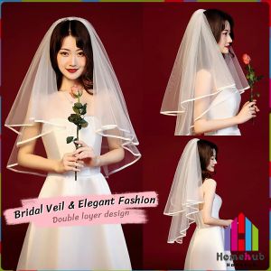 HB Elegant Wedding Veil Lace Edge Bridal Veil For Birthday Photo High-end