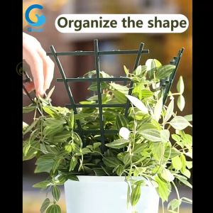 Gbest 2Pcs Garden Plant Climbing Trellis Fence Mini Stackable Potted Tomato Rack Climbing Flower Support Holder Stick Frame Orchid Stand Outdoor Trellises Potted Climbing Vine Plant Vines Bonsai Tools jaring pokok menjalar