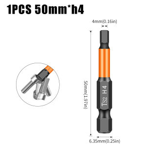 Đầu Vặn Vít Lục Giác Đơn H1.5-H10 Thép S2 Từ Tính 50L-100L Dùng Cho Máy Vặn Vít Khí Nén Khoan Gỗ Kim Loại