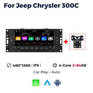 6.86" 64GB Android OS Car Radio Wireless Carplay Auto For Dodge Chrysler 300C PT Cruiser Jeep Commander Cherokee Patriot GPS RDS