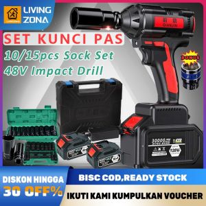 98Vf Cordless Impact Wrench Brushless Impact Wrench 560 N.m 1/2 Inch Torque Cordless Electric Wrench Brushless Bor Wood Concrete Wall Impact Wrench 1 /2 Baterai 1 Charge 1 Kotak Dan Mata Sock Set 10 Buah 15 Buah Murah