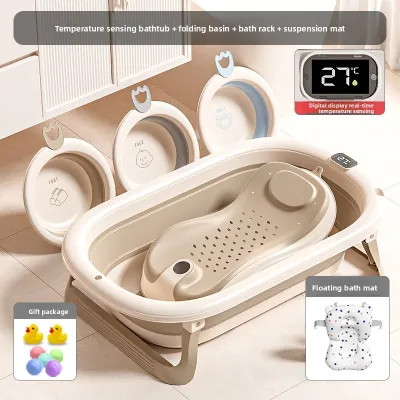 Large Size Foldable Baby Bath Tub Infant Toddler Sitting Lying Bath Bucket Child Home Use Newborn Essential Baby Bath Products