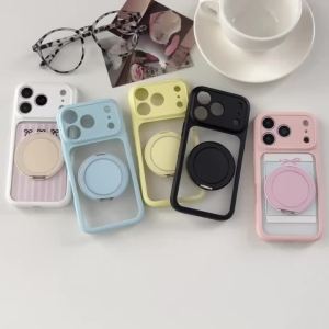 szhaiyu | 360 Rotate Bracket Magnetic Phone Case for IPhone 17 Air 16 Plus 15 Pro 14 13 12 11 Pro Max Ring Stand Protective Clear Cover