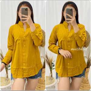 KEMEJA POLOS KERJA WANITA RAYON VISCOUS JUMBO / ATASAN POLOS KERJA /ATSAN RAYYON TERBARU /ATSAN RAYON TERMURAH