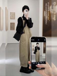 XUECAIQI | Vintage Style Plus Size Spring Shirt and Jumpsuit Set