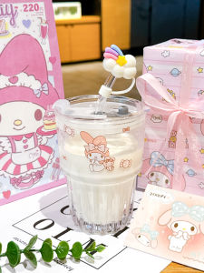 ถ้วยนมเด็กลายเมโลเทีย ถ้วยแก้วดื่มน้ำพร้อมขวดดื่ม ของขวัญวันเกิดสำหรับเด็กผู้หญิง ของขวัญที่ใช้งานได้จริง ถ้วยดูดซับน้ำที่น่ารักและสวยงาม