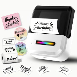 Mini portable thermal label printing machine - suitable for small businesses offices and homes mobile wireless label barcode