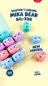 12pcs Rautan Mika BEAR BQ-331 /1pak Rautan Mika Fancy 1 lubang