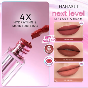 Hanasui Next Level Liplast Cream - Matte Finish Maximum Coverage Tahan Lama Pigmented Lightweight