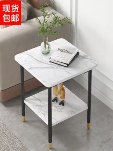Accessible Luxury Stone Plate Side Table Corner Table Sofa Side Table Side Cabinet Small Apartment Small Square Table Living Room European Style Classy Small Coffee Table