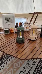 ESMARTER | Vintage European Roman Pillar Camping Lantern Flashlight Rechargeable with Hook Warm White Light for Camping And Exploring