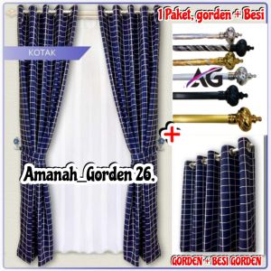 gorden 1 set lengkap dengan besi / gorden sama batang 1 paket /  1 paket batang dengan gorden / besi gorden satu set gorden pintu 1 set horden pintu horden jendela hordeng gordyn sama besi batang gorden
