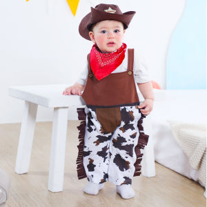 Cowboy Costume for Baby Boy Safari Outfit Infant Halloween Western Zookeeper Clothes Cowgirl Birthday Party Cosplay Dress Up