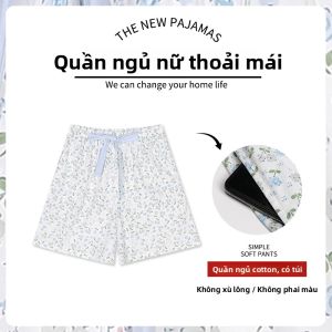 Quần short ngủ nữ MiiOW bằng lụa băng mặc thường ngày thoải mái - mùa hè