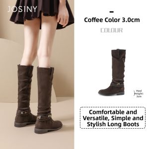 Josiny | Western Retro Coarse Heel Over-the-knee Boots