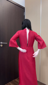 Áo dài cách tân mặc Tết set áo dài thiết kế chất Tuyết Nhung thêu hoa tay lỡ kèm quần dài