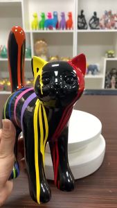 [HCM] Mô hình đôi Mèo nhựa tổng hợp (cao 25.5x18x7.3 cm) quà tặng cho bạn bè người thân trang trí nhà cửa phòng khách tủ TV phòng ngủ…