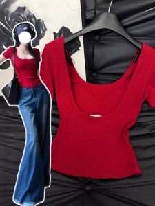 V.C.I | Vintage Red Low-Back Padded Vest Short Top