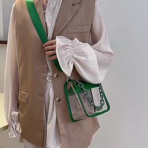 Transparent Crossbody Messenger Handbags Women PVC Cylinder Shoulder Bags Women Sling Bags