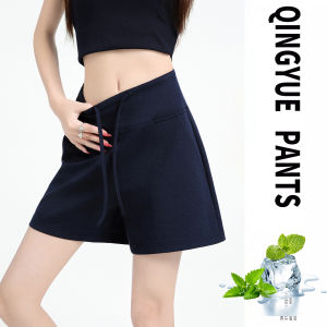 Navy Blue 3/4 Shorts For Short People Summer Sports Leisure Fitness