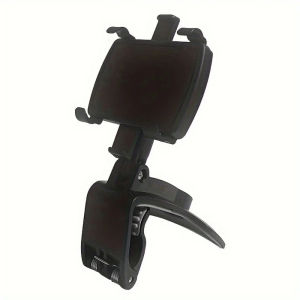 PINMOAP Adjustable Clip-On Car Phone Holder for Navigation GPS Hands-Free Calls Music Voice Assistant - Black