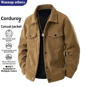 Corduroy Solid Color Spring and Autumn Loose Casual Jacket