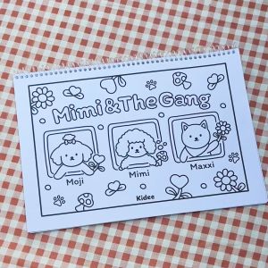 สมุดระบายสีผู้ใหญ่ ฝึกสมาธิ น้องหมา Mimi & The Gang กระดาษหนาพรีเมียมมี 10 หน้า