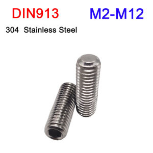 2-50Pcs M2 M2.5 M3 M4 M5 M6 M8 M10 M12 DIN913 304 Stainless Steel Allen Hex Hexagon Socket Flat End Grub Headless Bolt Set Screw