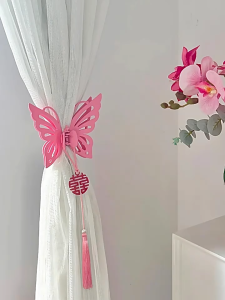 婚礼布置 结婚用品 婚房布置 窗帘装饰 – 婚礼蝴蝶款窗帘夹子(一对)  / Wedding Curtain decoration - Wedding Curtain clip (a pair)