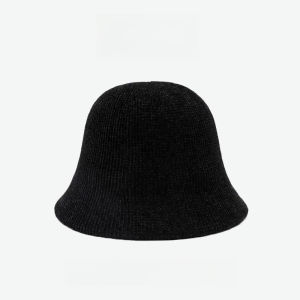 Autumn and Winter Knitted Bucket Hat Big Head Circumference Hat Womens Basin Hat Comfortable and Warm Fisherman Hat