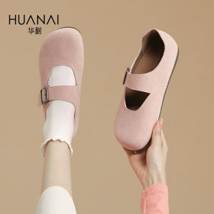 Huane Mary Jane Shoes Womens 2025 Autumn New Retro Slip-On Soft Bottom Birkenstock Casual French Single Shoes round Toe Flat Heel
