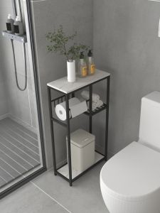 Narrow Bathroom Toilet Side Rack 18cm Bathroom Washstand Storage Shelf Nordic Style Bathroom Corner Shelf Toilet Paper Holder