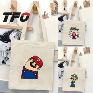 TFO Super Mario Bros. by Nintendo Character Canvas Tote Bag Versatile Ideal College School Tote Bag