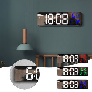 Electronic Alarm Clock Mirror Fashion Large Screen Digital LED Wall Clock For Office Bedroom Home Table Decoration Table Clock