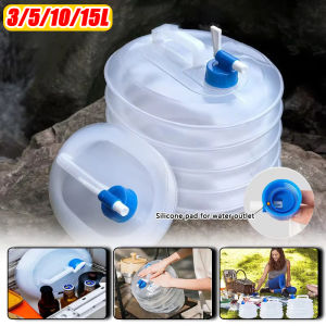 5/10L/15L Large Capacity Car Collapsible Outdoor Water Bucket Portable Driving Water Tank Container Faucet Bucket for Camping Picnic