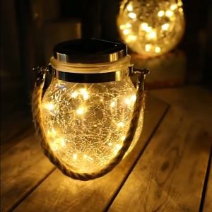 🇲🇾Crack Glass Ball + Solar LED✨ CNY Raya Outdoor Garden Decoration Starry Fairy Light Lamp Christmas Creative Gift 太阳能玻璃裂纹灯装饰圣诞礼物农历新年