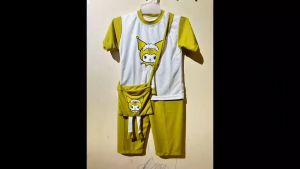 Pakaian anak-anak perempuan bahan knig wenda motif kuromi usia 1 sampai 10 tahun//Setelan anak-anak perempuan motif kuromi free tas usia 1 sampai 10tahun