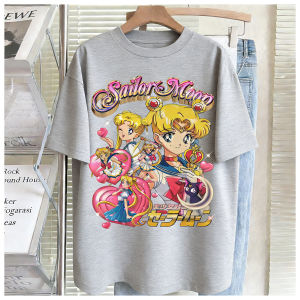 Bandai | Pretty Soldier Girl Printed Anime T-shirt - Japanese Style Loose-fitting Short-sleeved T-shirt for Both Men and Women